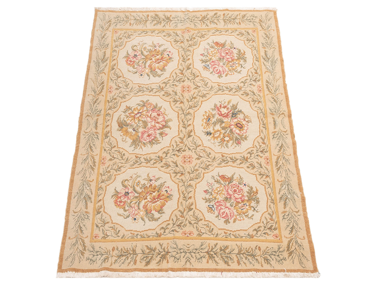 Petalyn Ivory Ivory 5.1x6.6 Hand Knotted Rug