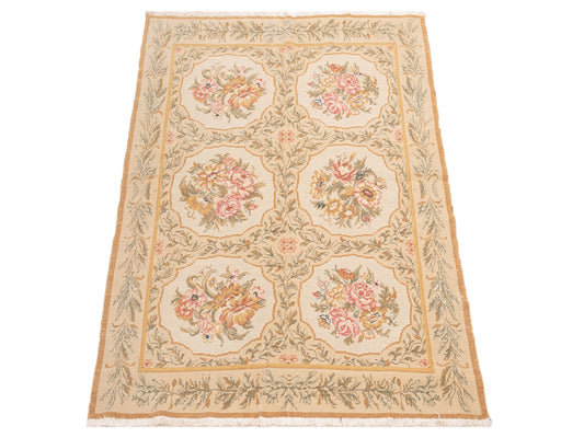 Petalyn Ivory Ivory 5.1x6.6 Hand Knotted Rug