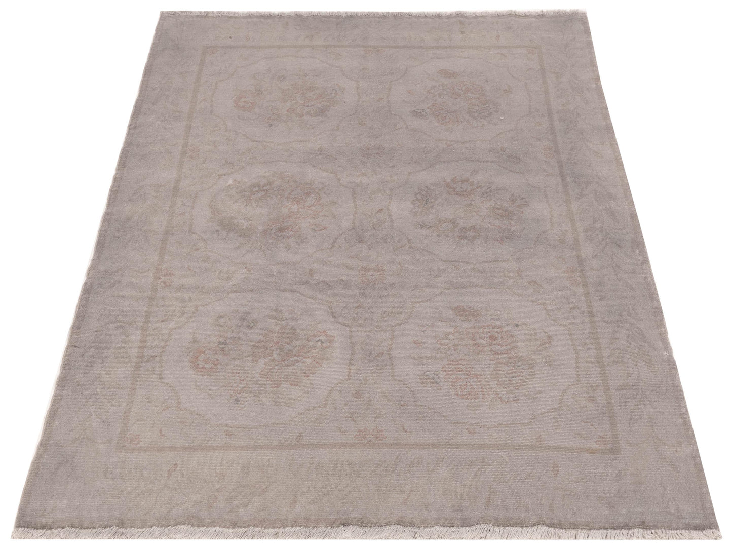 Vintage Gray 5x6.3 Hand Knotted Rug
