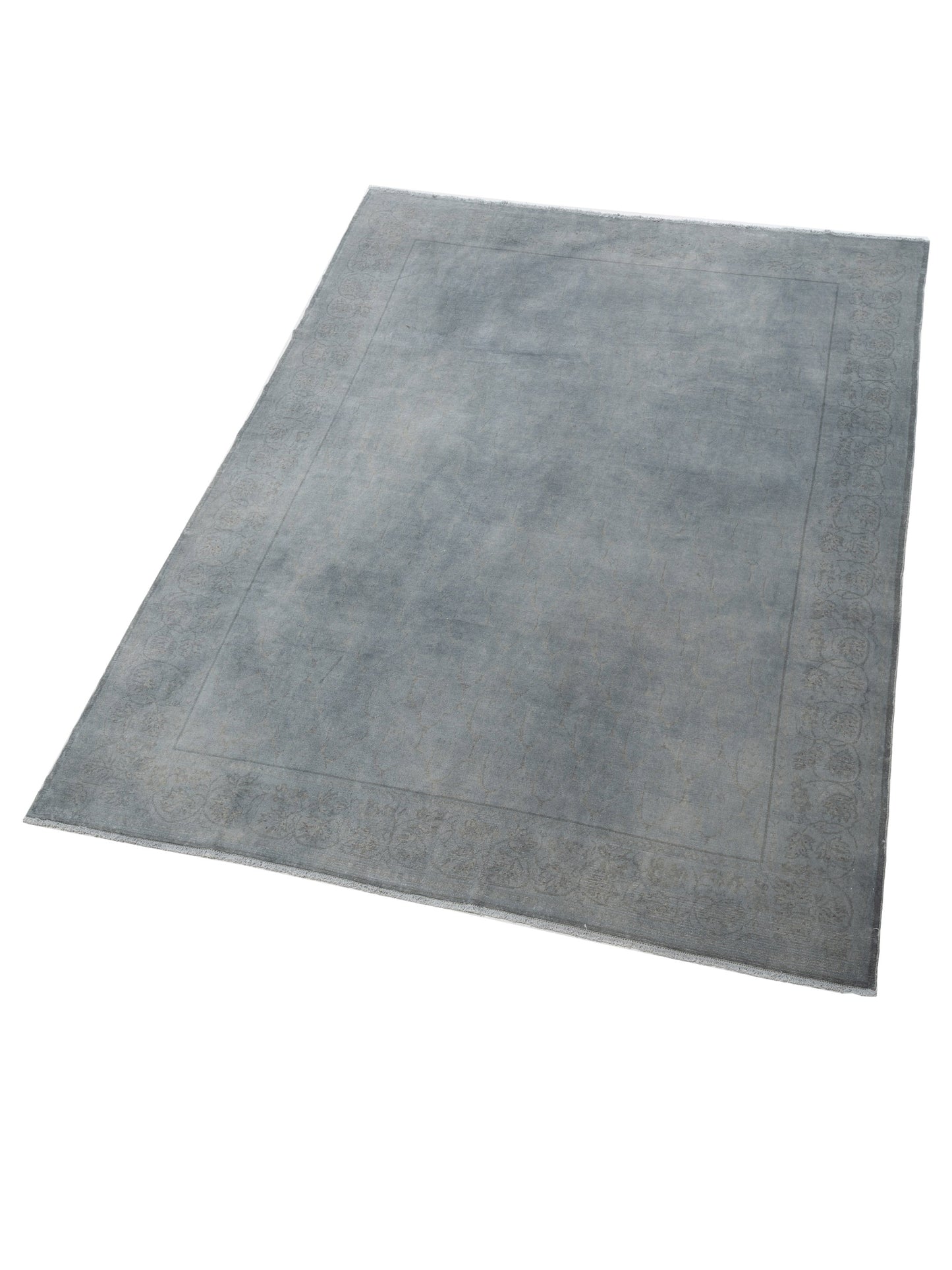 Vintage Gray 8.1x10.1 Hand Knotted Rug