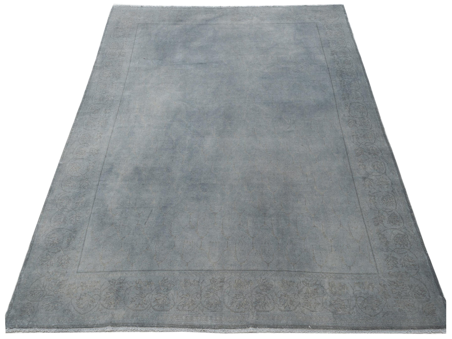 Vintage Gray 8.1x10.1 Hand Knotted Rug