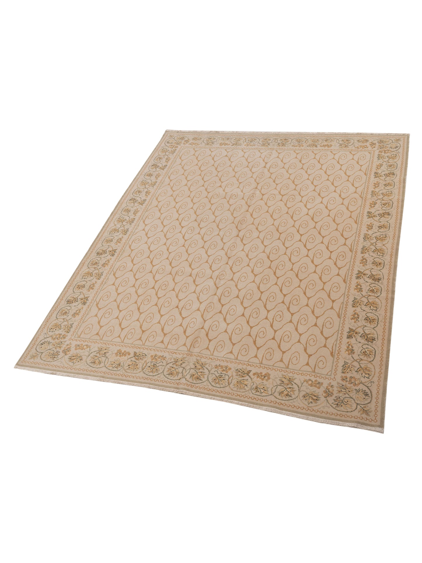 Petalyn Ivory Beige 8.1x9.10 Hand Knotted Rug