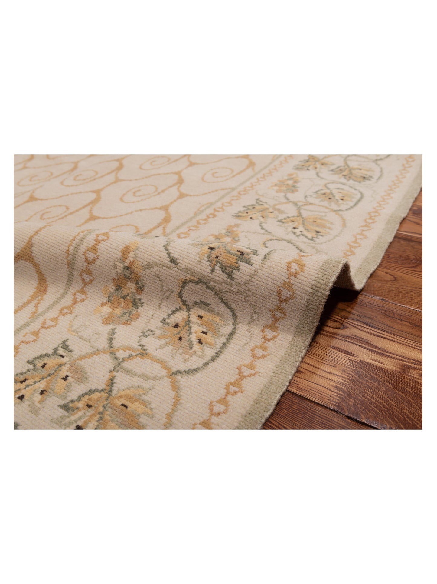 Petalyn Ivory Beige 8.1x9.10 Hand Knotted Rug