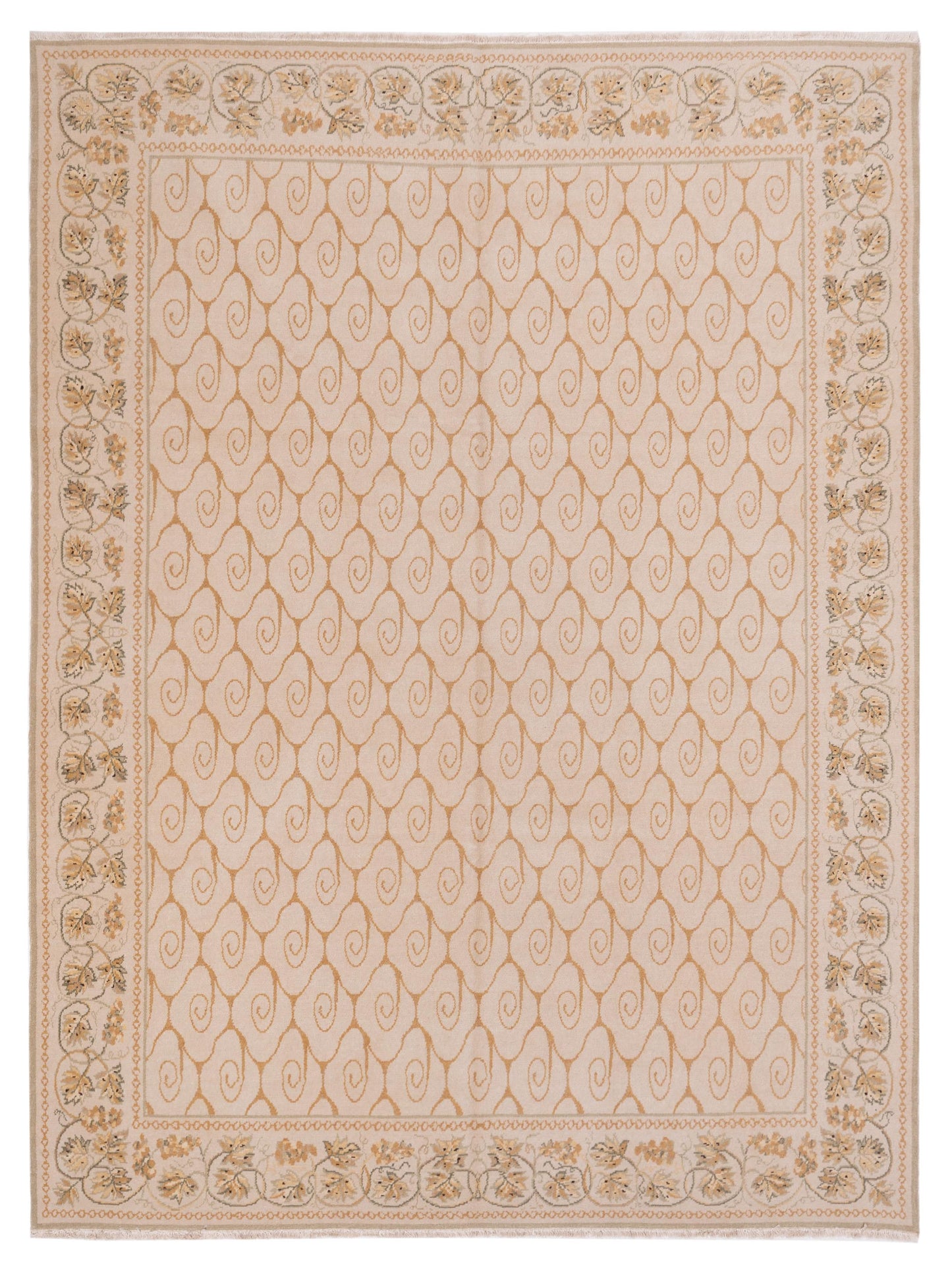 Petalyn Ivory Beige 8.1x9.10 Hand Knotted Rug