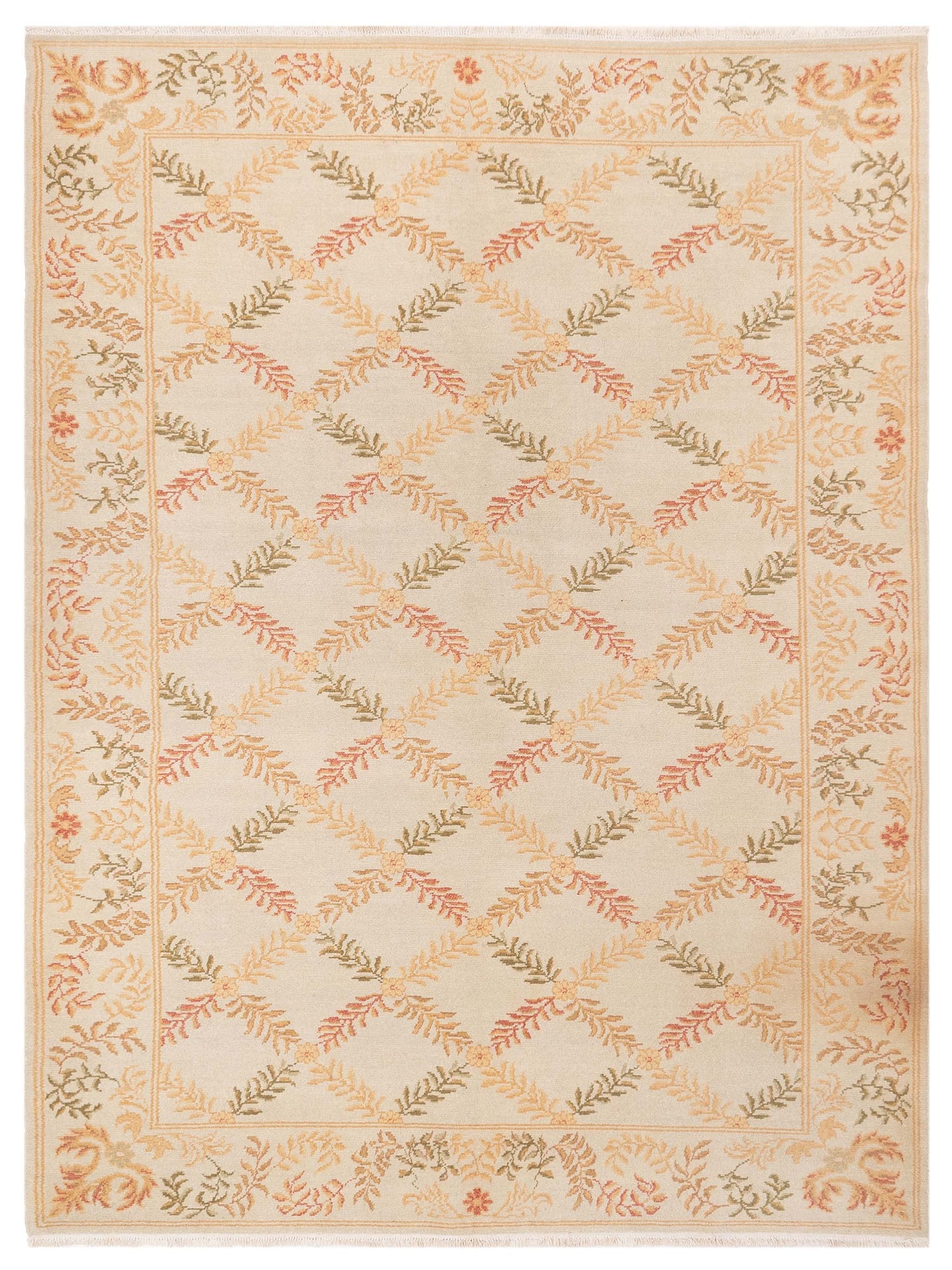 Petalyn Ivory 6.1x8.9 Hand Knotted Rug