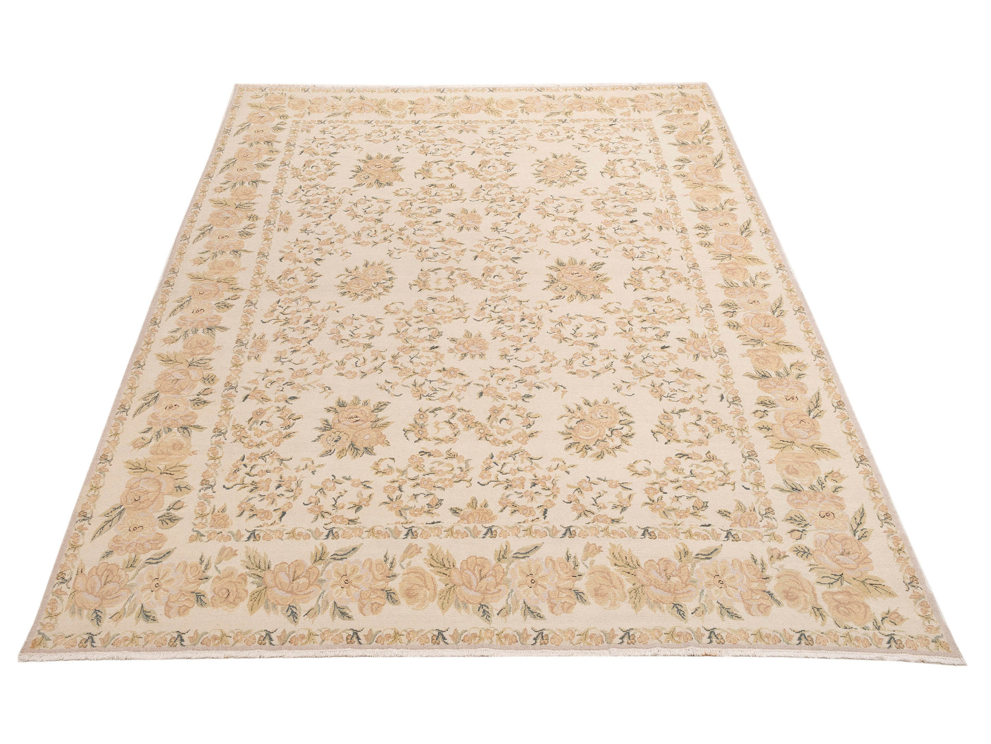 Petalyn Ivory Ivory 10.3x13.1 Hand Knotted Rug