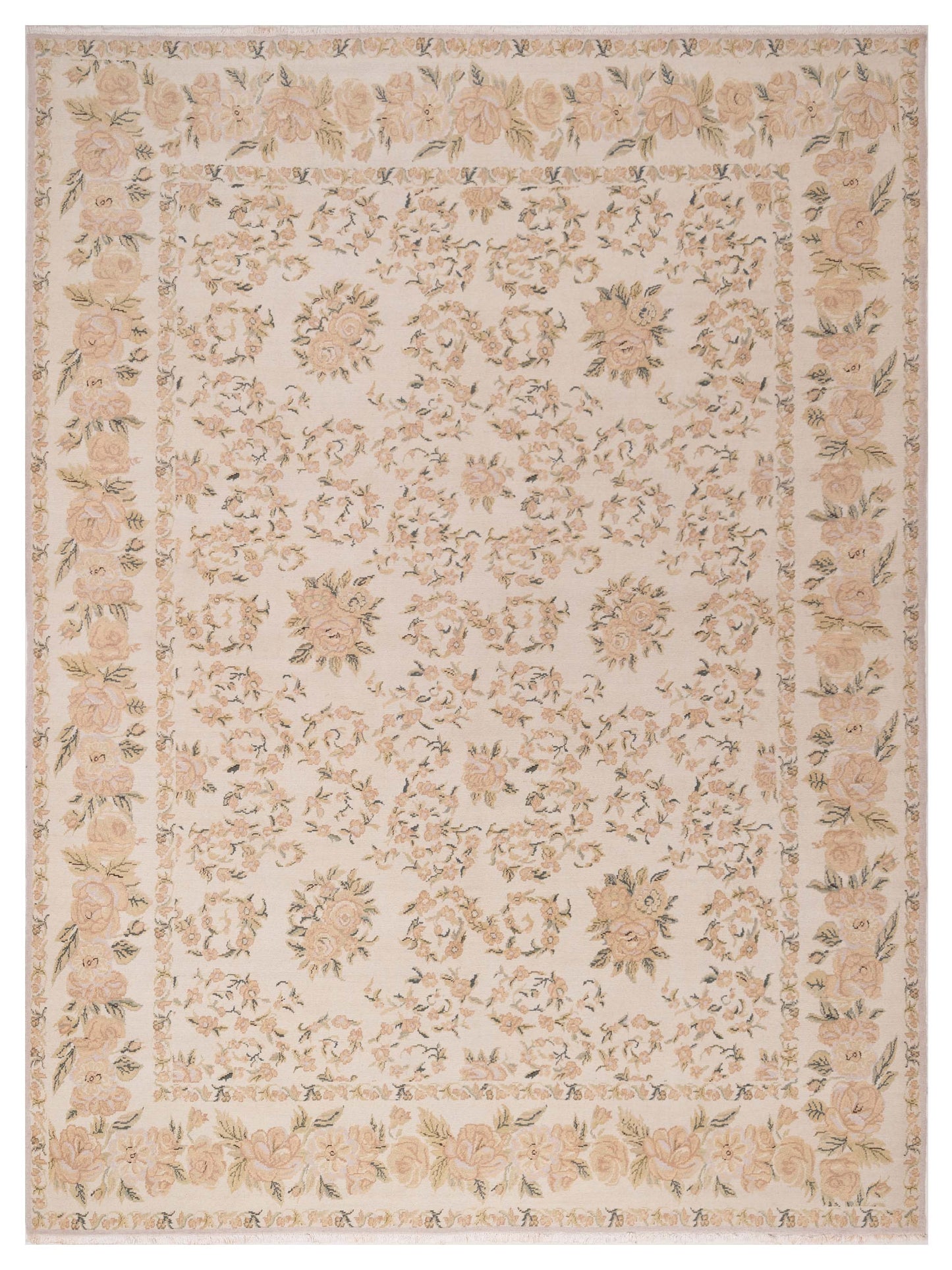 Petalyn Ivory Ivory 10.3x13.1 Hand Knotted Rug