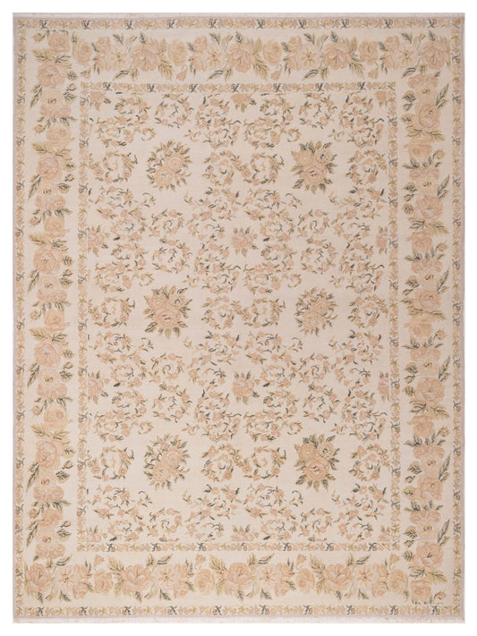 Petalyn Ivory Ivory 10.3x13.1 Hand Knotted Rug