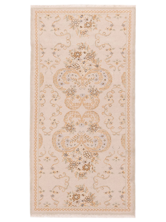 Petalyn Beige 3x5.11 Hand Knotted Rug