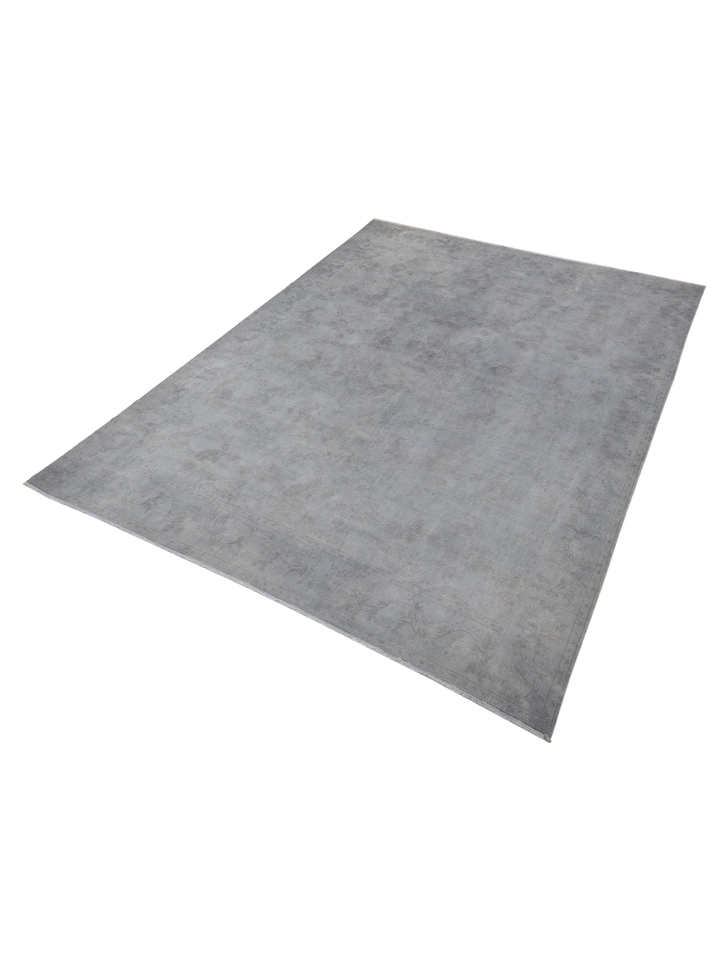 Vintage Light Gray 12.4x16 Hand Knotted Rug