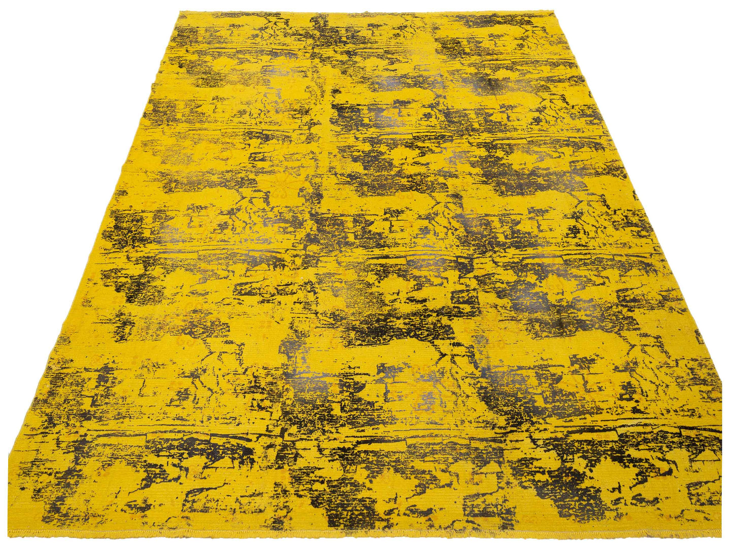 Vintage Yellow 8.11x11.5 Hand Knotted Rug
