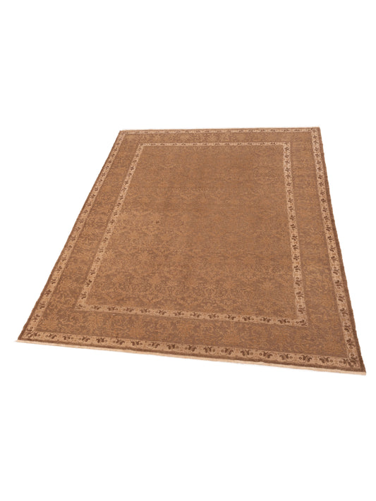 Defnera Dark Brown Brown 9.4x12 Hand Knotted Rug