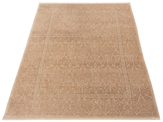 Defnera Beige Light Brown 6.2x9.1 Hand Knotted Rug