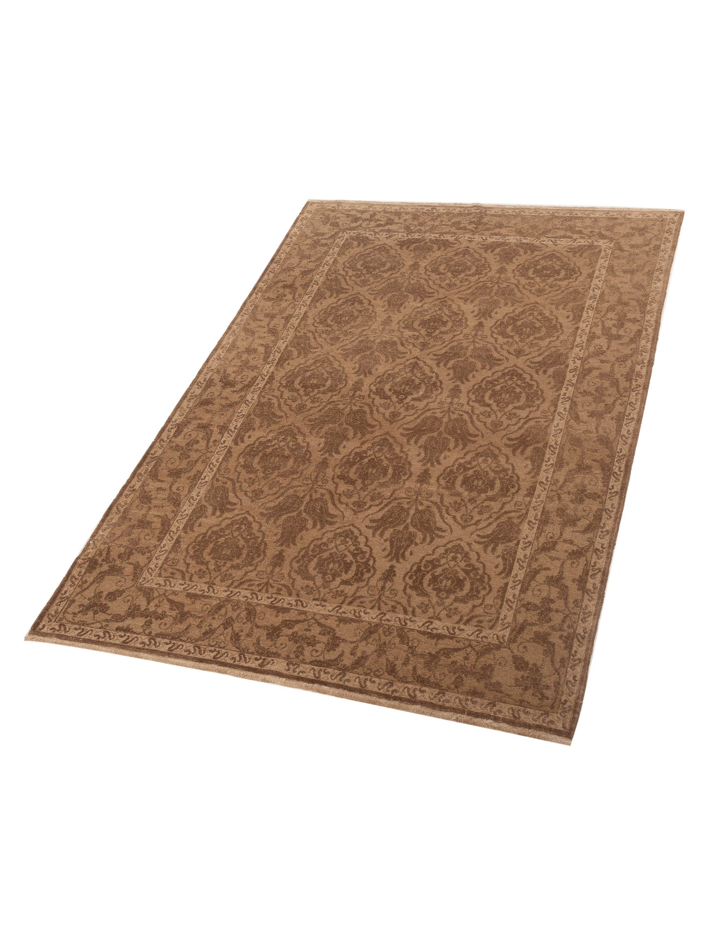 Defnera Brown Dark Brown 6.1x9 Hand Knotted Rug