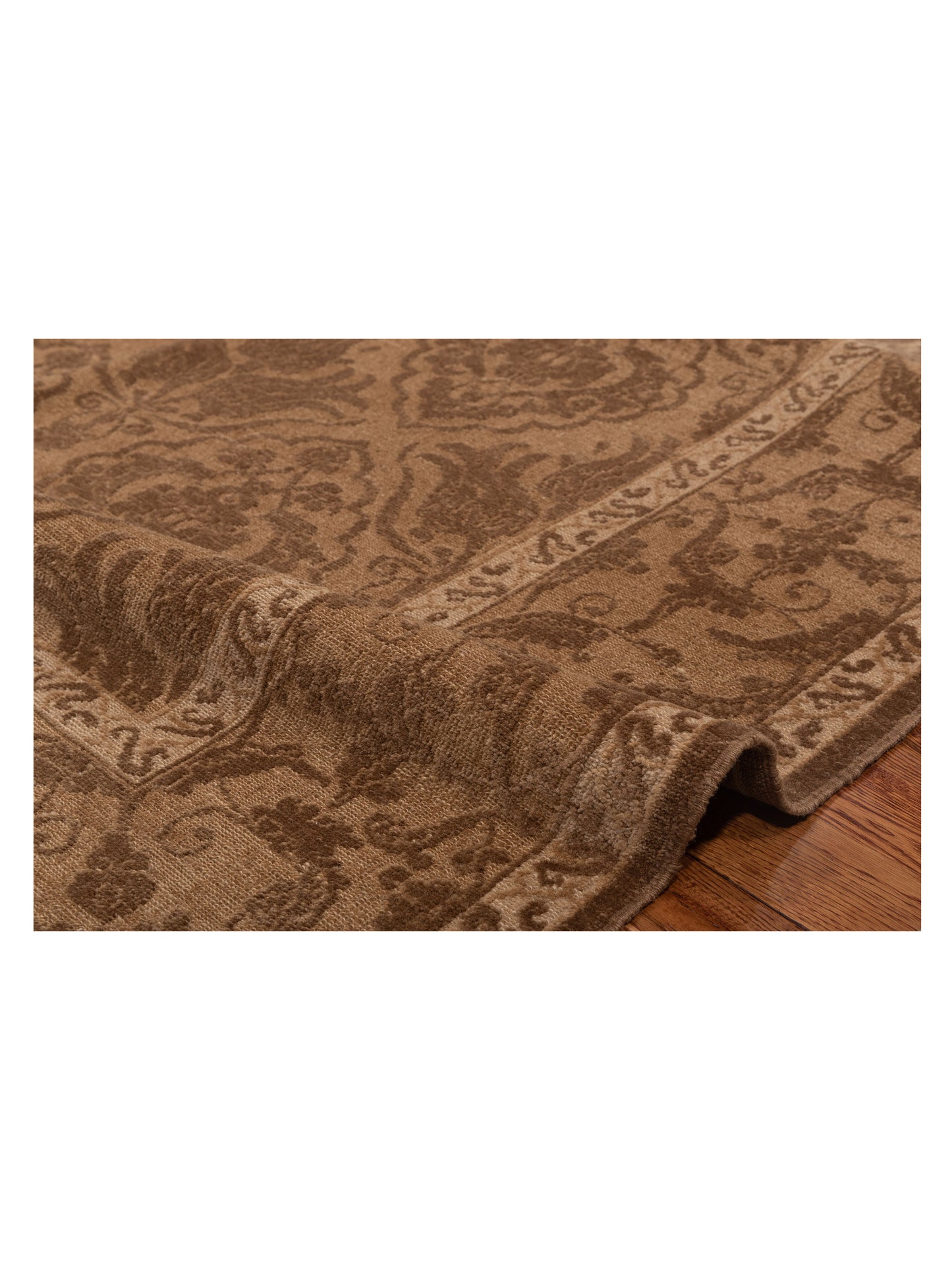 Defnera Brown Dark Brown 6.1x9 Hand Knotted Rug