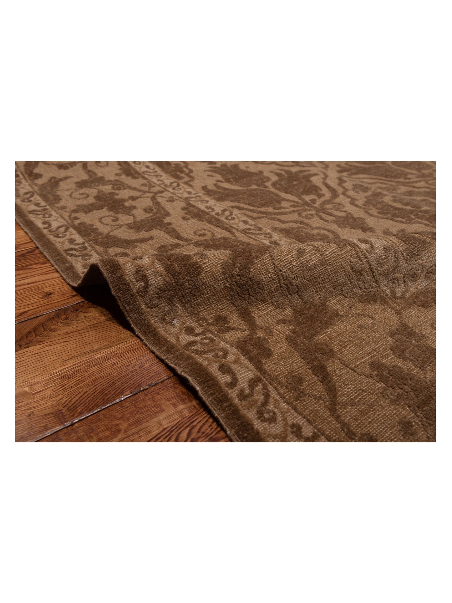 Defnera Brown Dark Brown 8.3x10 Hand Knotted Rug