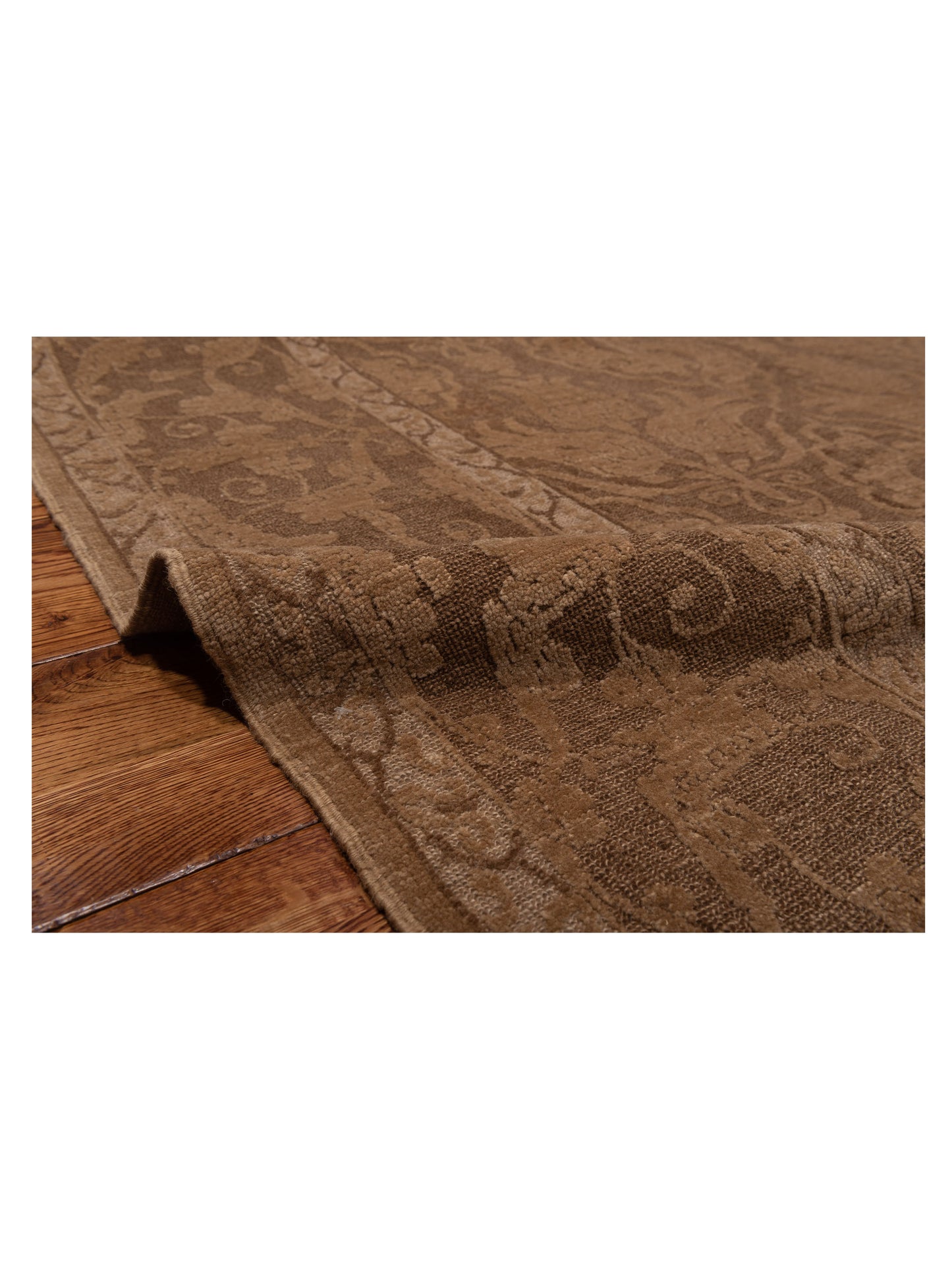 Defnera Dark Brown Brown 8.3x10 Hand Knotted Rug