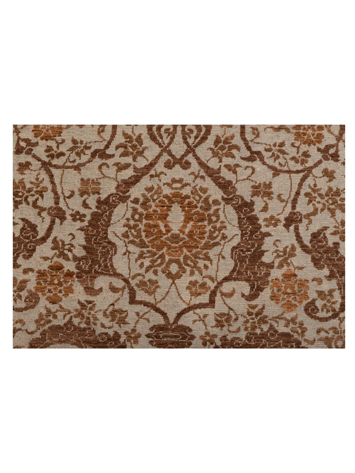 Defnera Ice Blue Dark Brown 9.4x11.10 Hand Knotted Rug