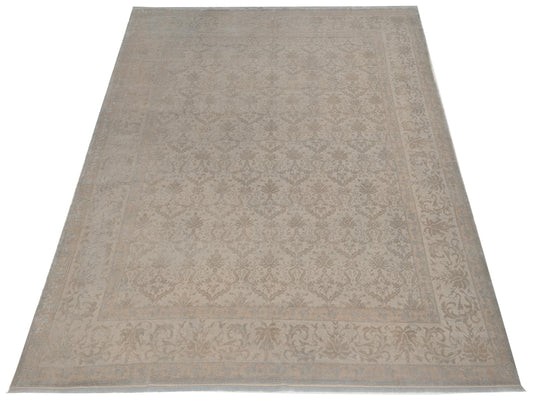 Rechromia Silver Gray 9.4x11.8 Hand Knotted Rug