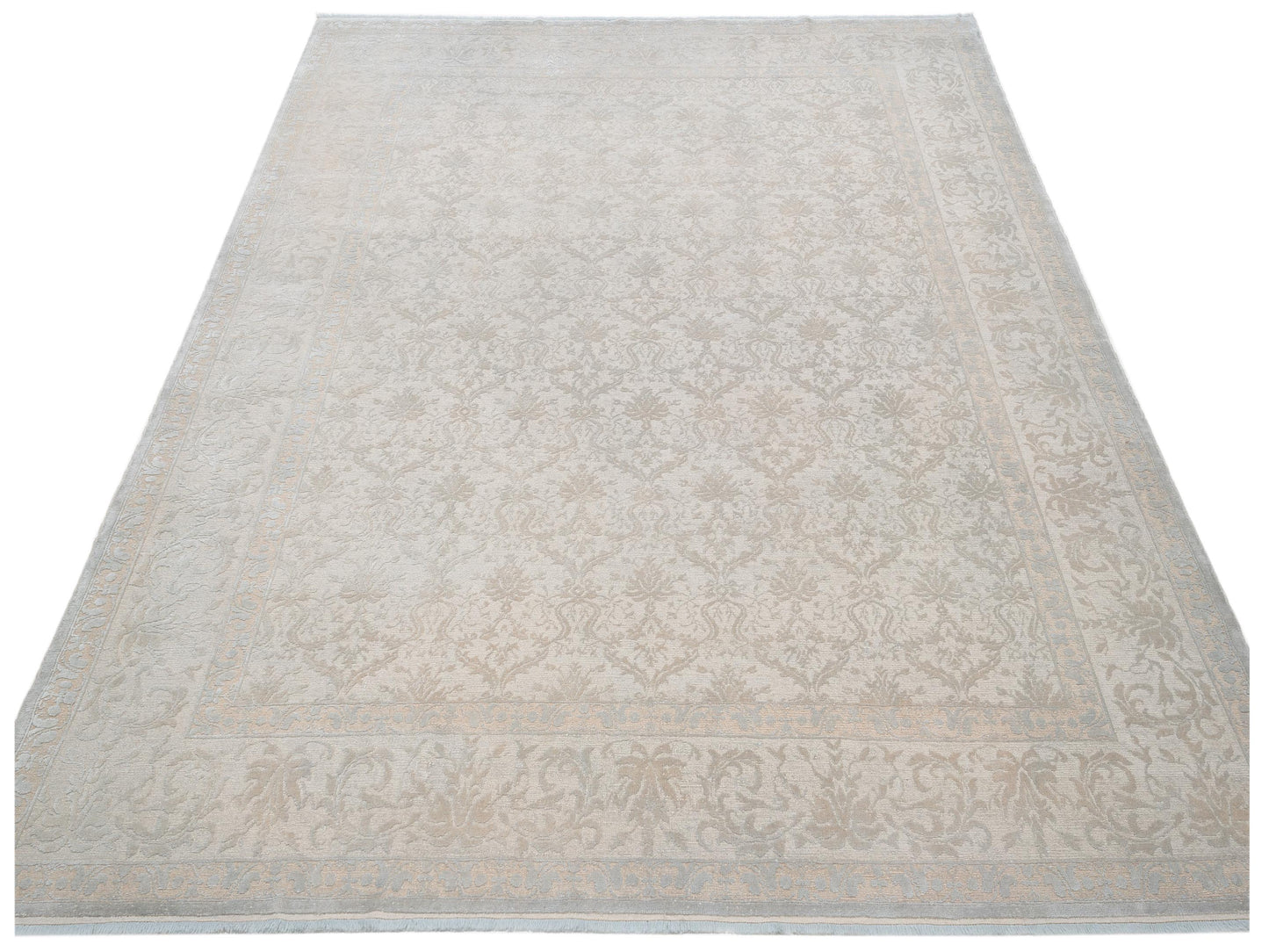 Rechromia Silver Gray 9.4x11.8 Hand Knotted Rug