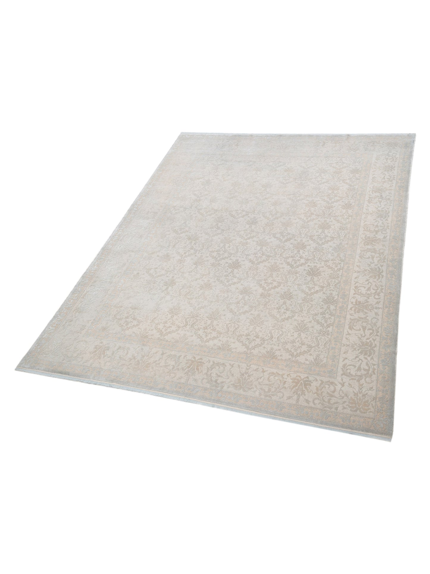 Rechromia Silver Gray 9.4x11.8 Hand Knotted Rug