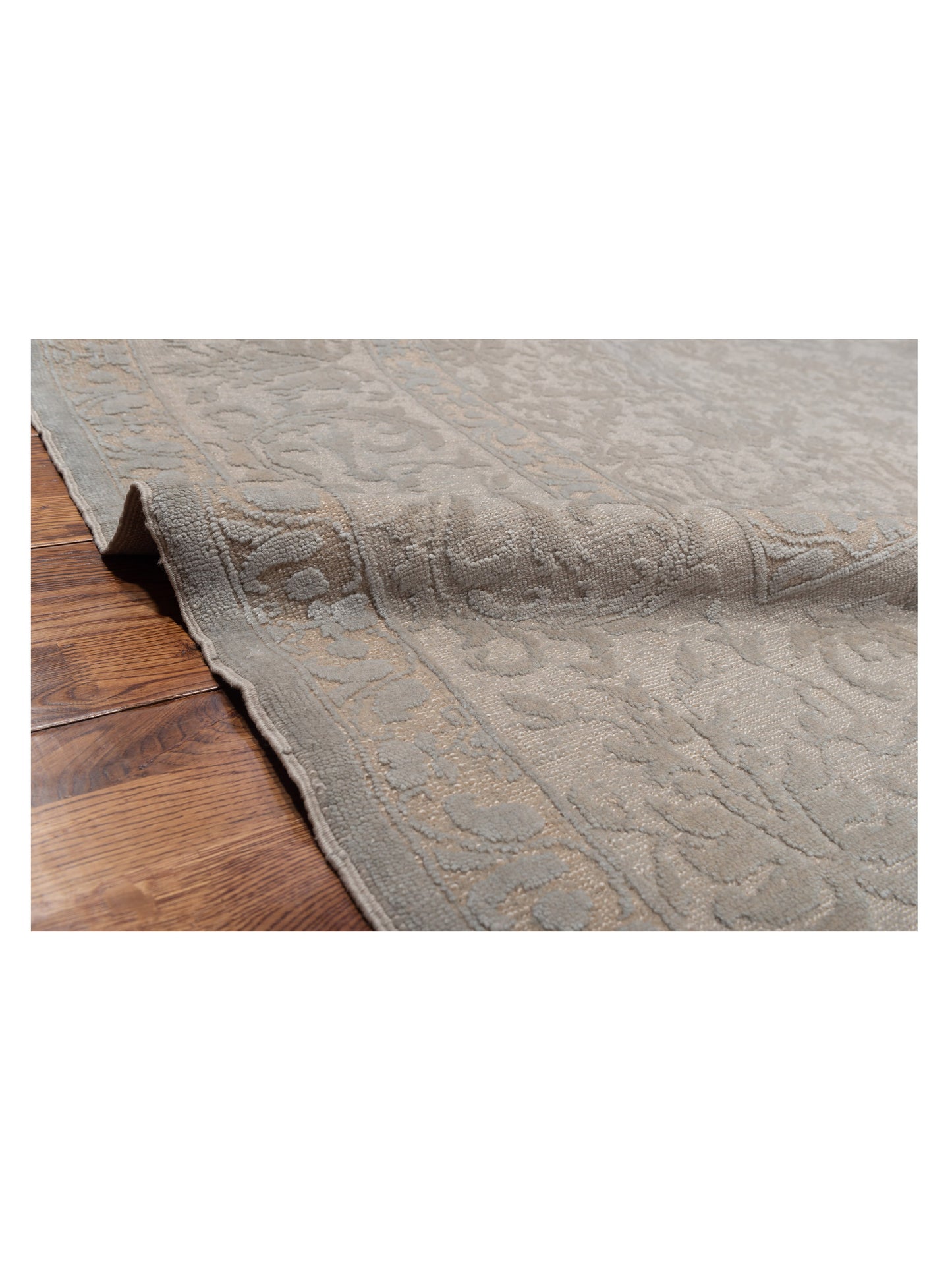 Rechromia Silver Gray 9.4x11.8 Hand Knotted Rug
