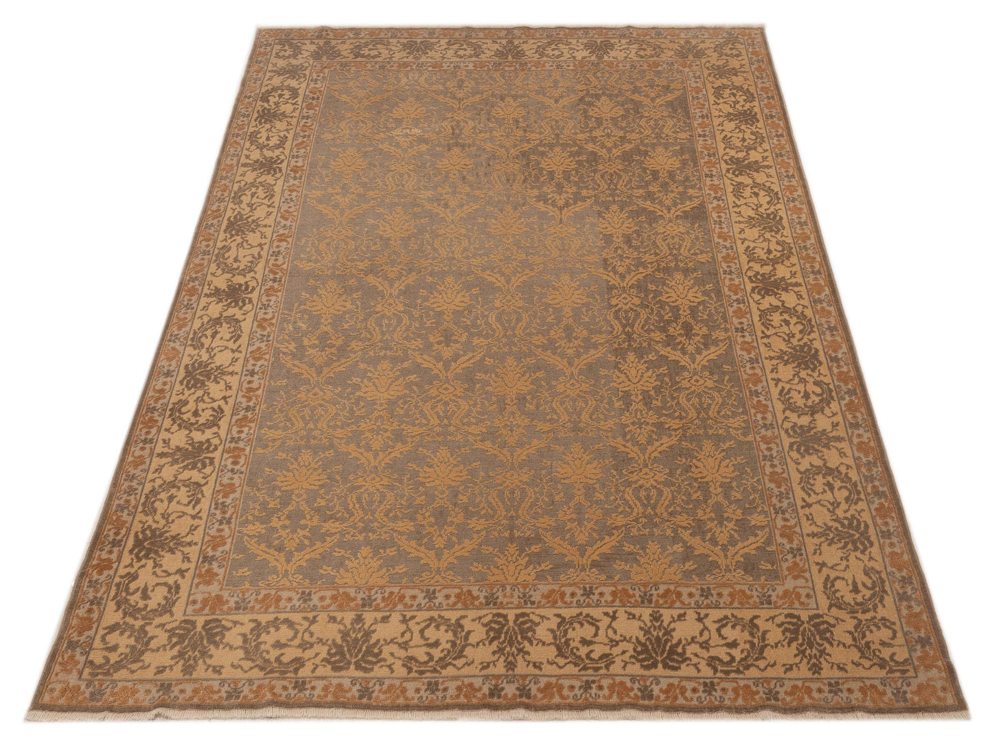 Antiqua Loom Silver Cream 6.10x9.6 Hand Knotted Rug