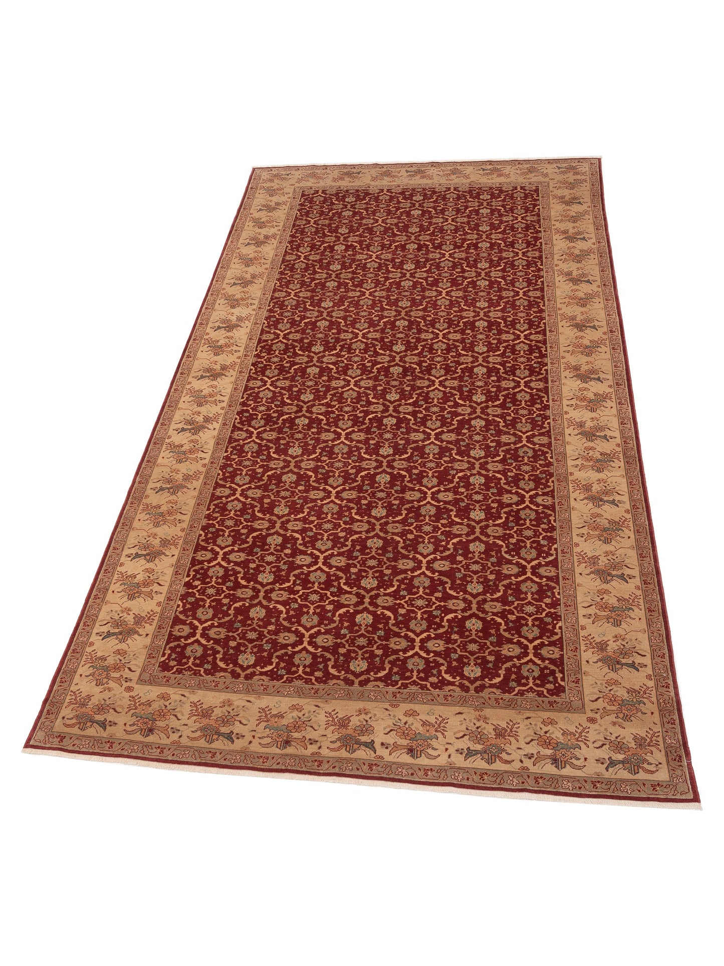 Antiqua Loom Red Ivory 8.1x14.6 Hand Knotted Rug