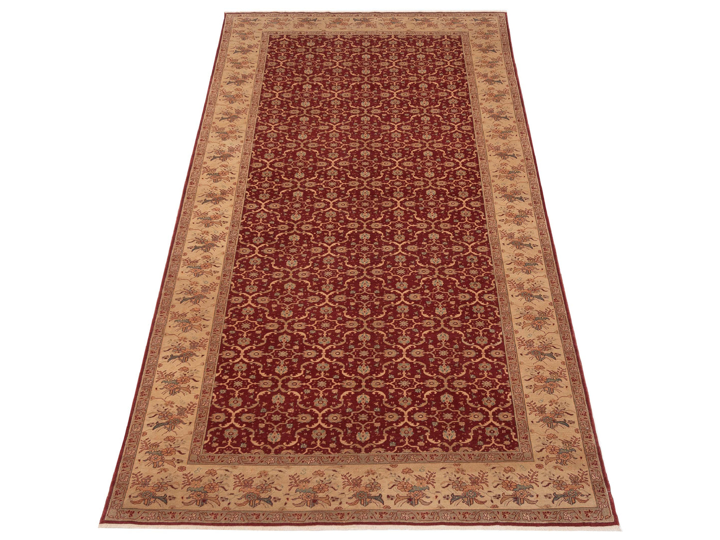 Antiqua Loom Red Ivory 8.1x14.6 Hand Knotted Rug