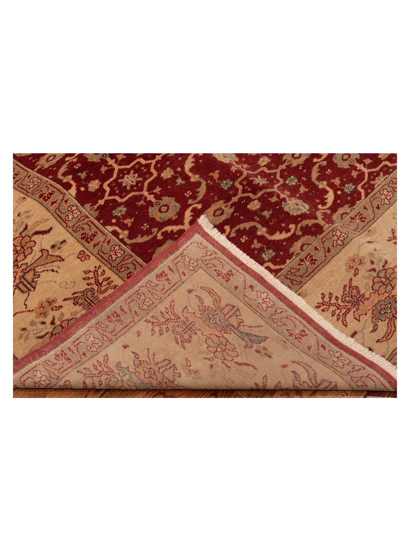 Antiqua Loom Red Ivory 8.1x14.6 Hand Knotted Rug