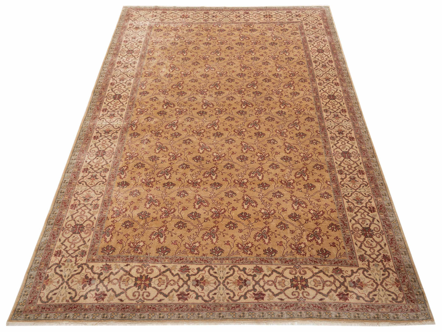 Antiqua Loom Gold Ivory 8.3x10.9 Hand Knotted Rug