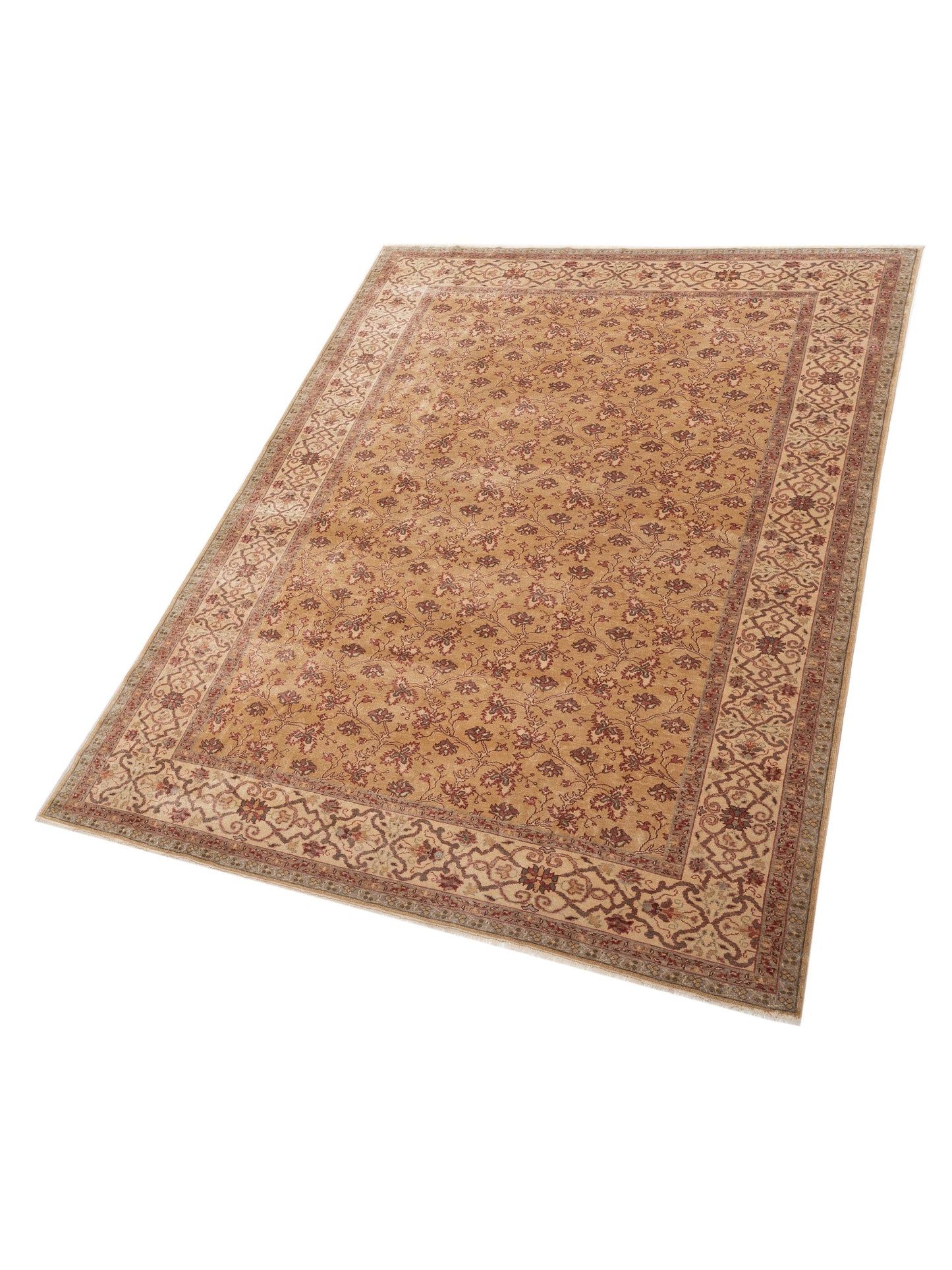 Antiqua Loom Gold Ivory 8.3x10.9 Hand Knotted Rug