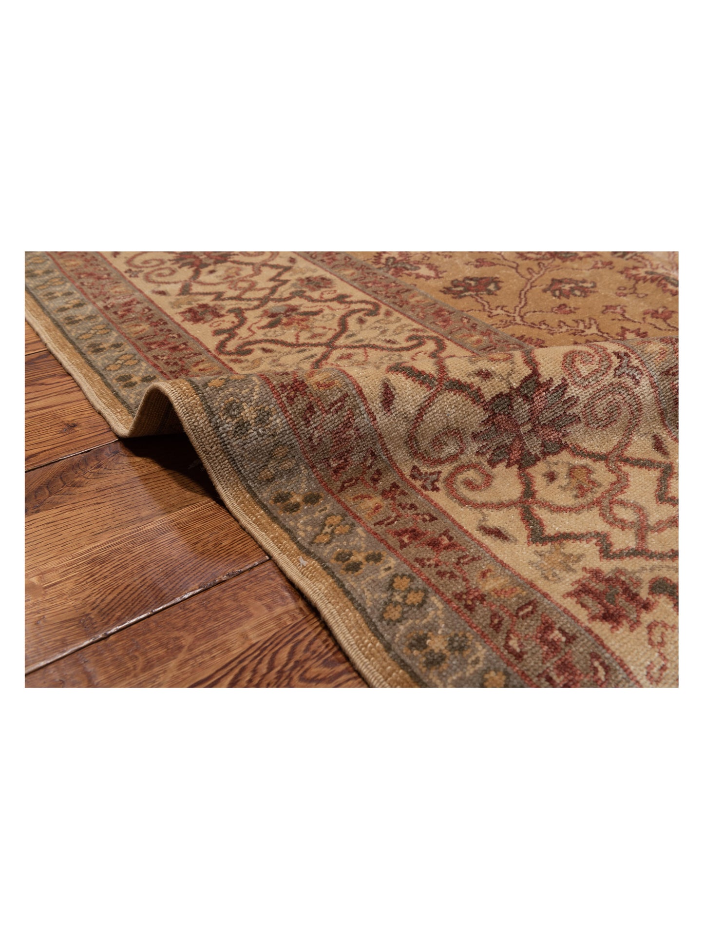 Antiqua Loom Gold Ivory 8.3x10.9 Hand Knotted Rug