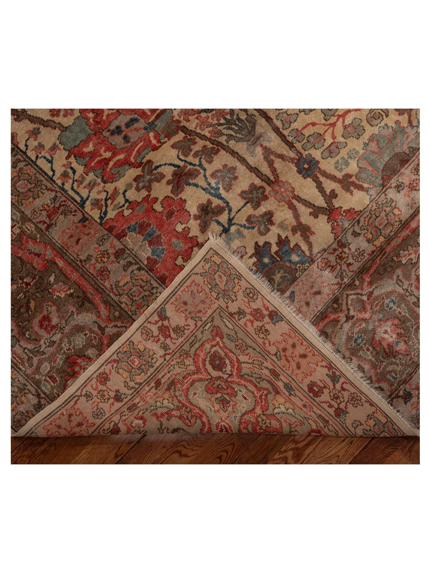 Antiqua Loom Beige Brown 9.3x11.9 Hand Knotted Rug