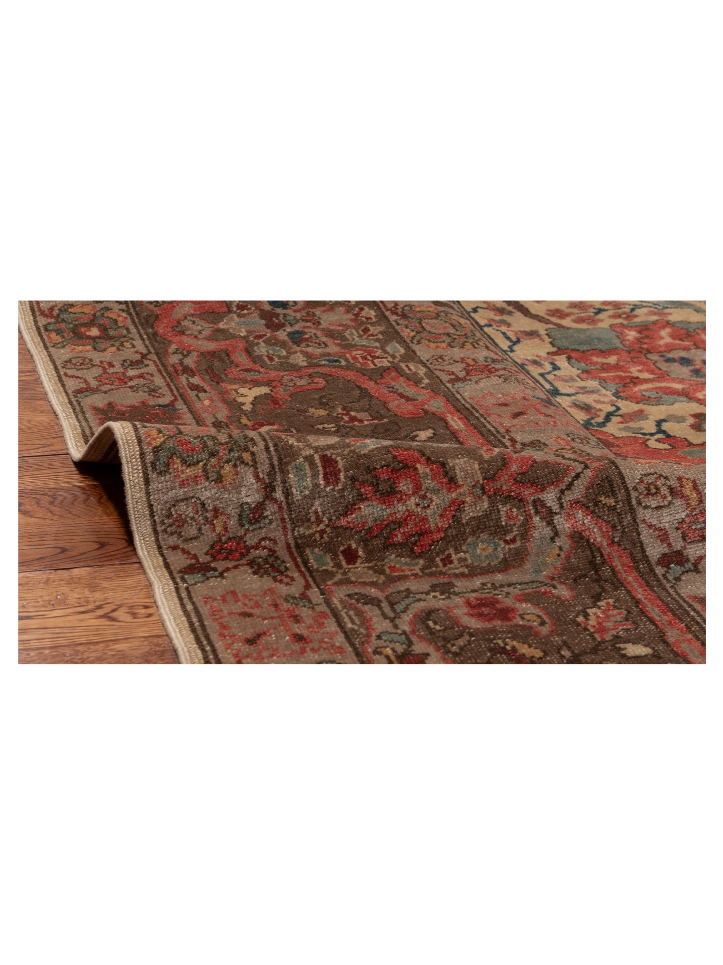 Antiqua Loom Beige Brown 9.3x11.9 Hand Knotted Rug