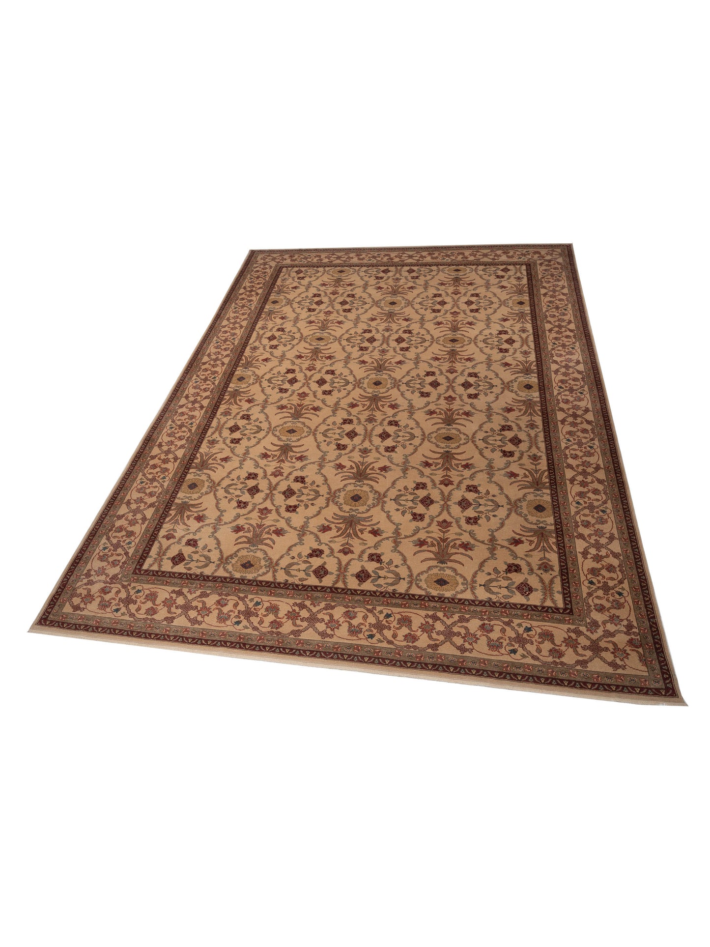 Antiqua Loom Beige Beige 12.2x16.1 Hand Knotted Rug