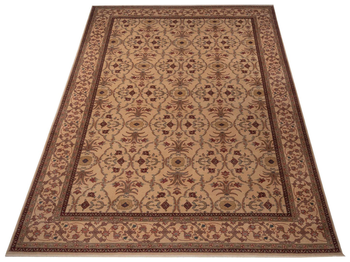 Antiqua Loom Beige Beige 12.2x16.1 Hand Knotted Rug