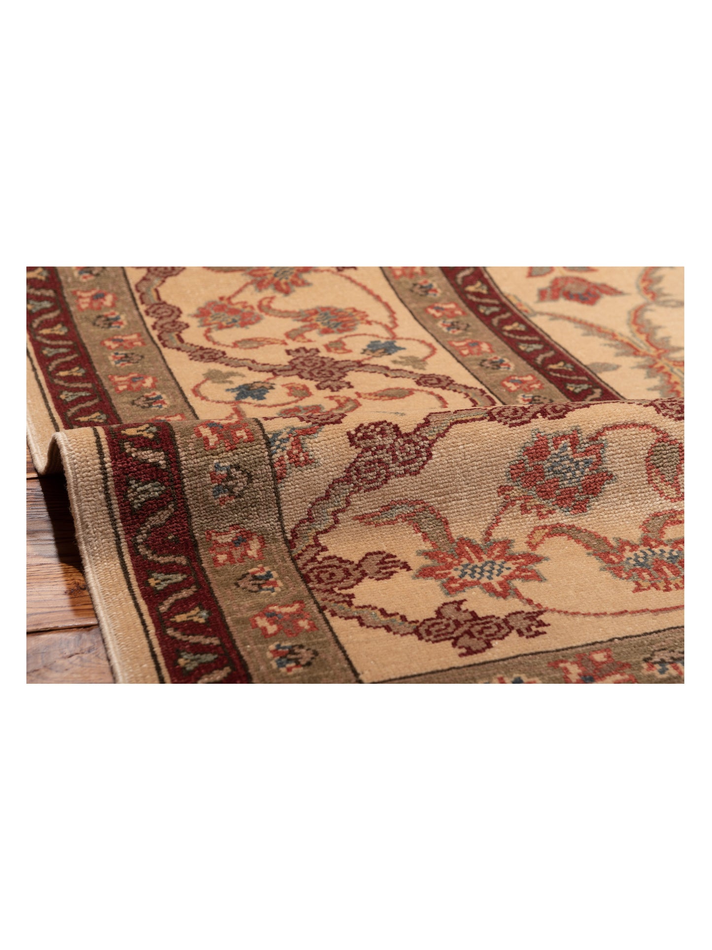 Antiqua Loom Beige Beige 12.2x16.1 Hand Knotted Rug