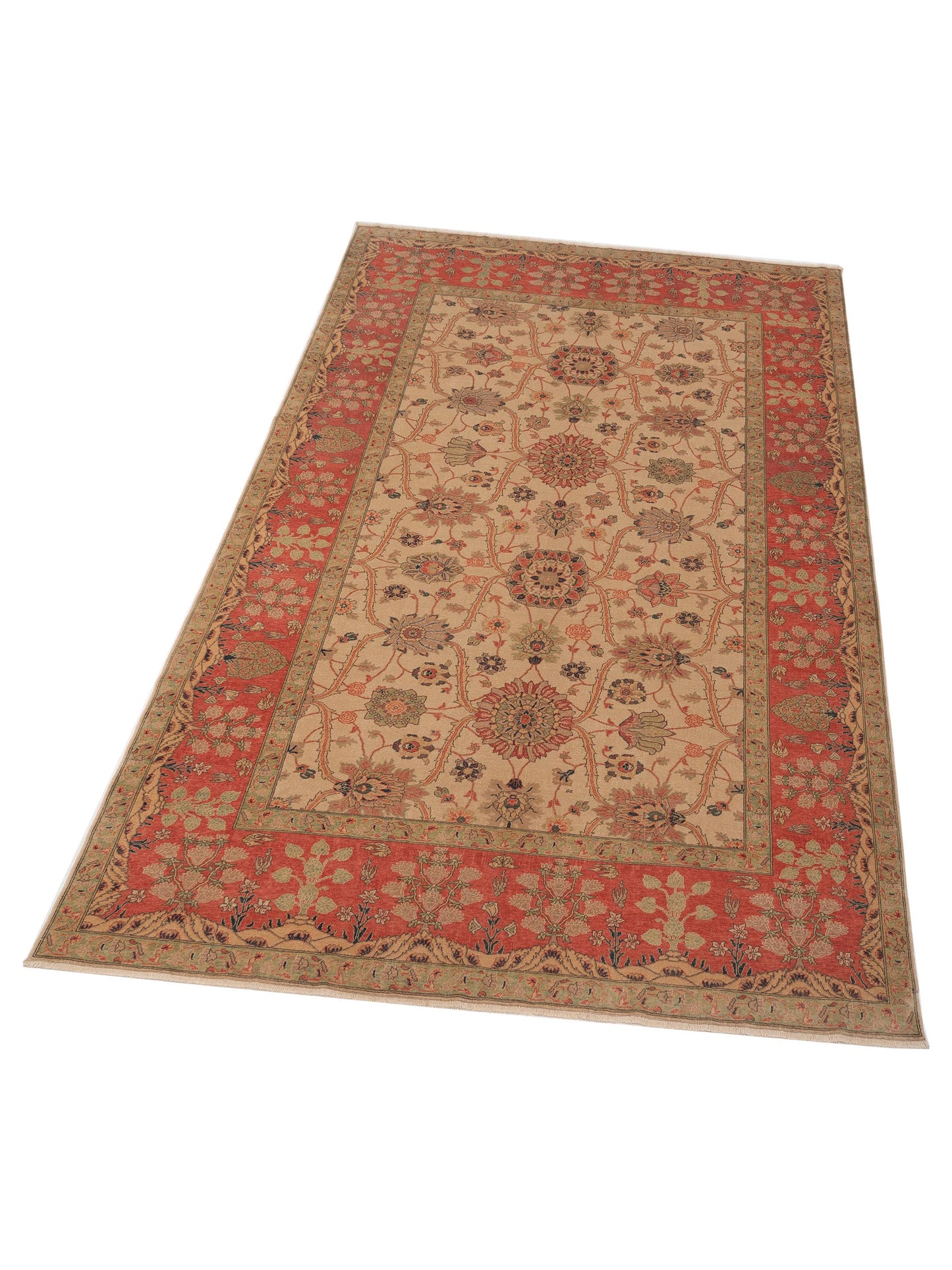 Antiqua Loom Ivory Rust 9.4x13 Hand Knotted Rug