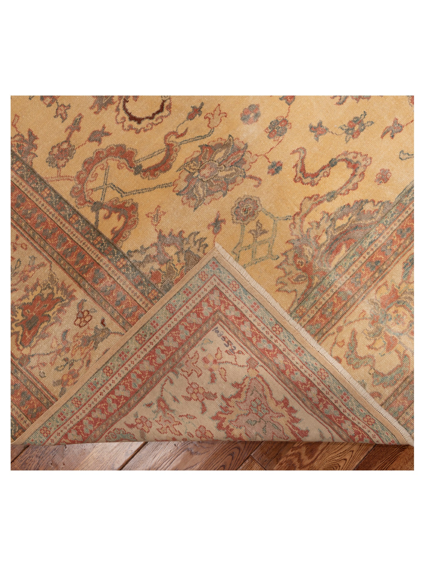 Antiqua Loom Gold Ivory 9.4x11.5 Hand Knotted Rug