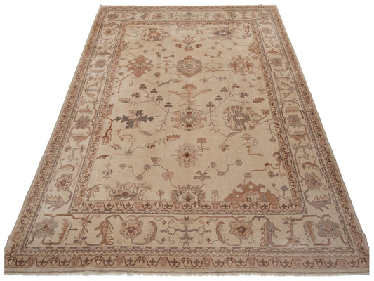 Oushak Cream Cream 9x11.6 Hand Knotted Rug