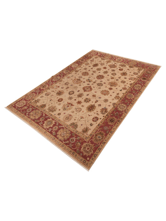 Elvaria Beige Rust 10.3x14.11 Hand Knotted Rug