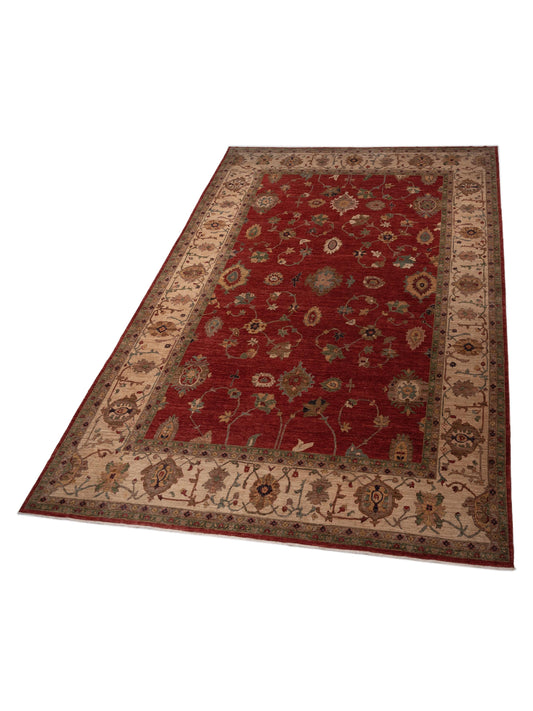 Elvaria Red Ivory 12.4x17.8 Hand Knotted Rug