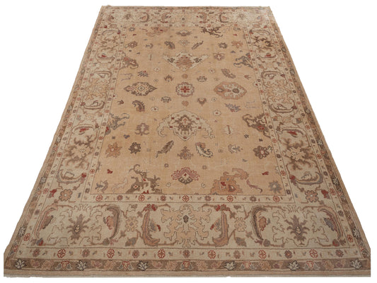 Oushak Gold Ivory 8.11x11.10 Hand Knotted Rug