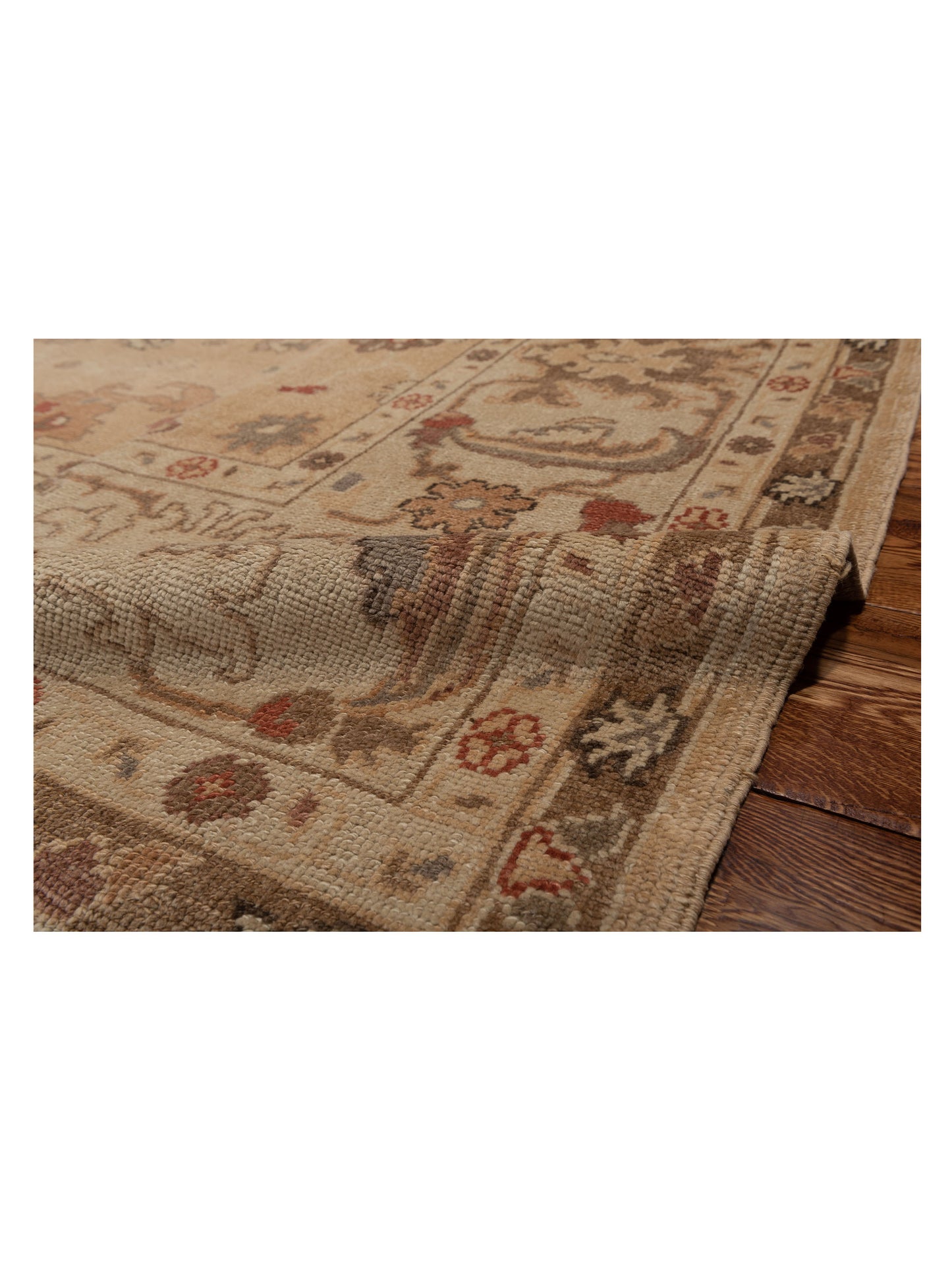 Oushak Gold Ivory 8.11x11.10 Hand Knotted Rug