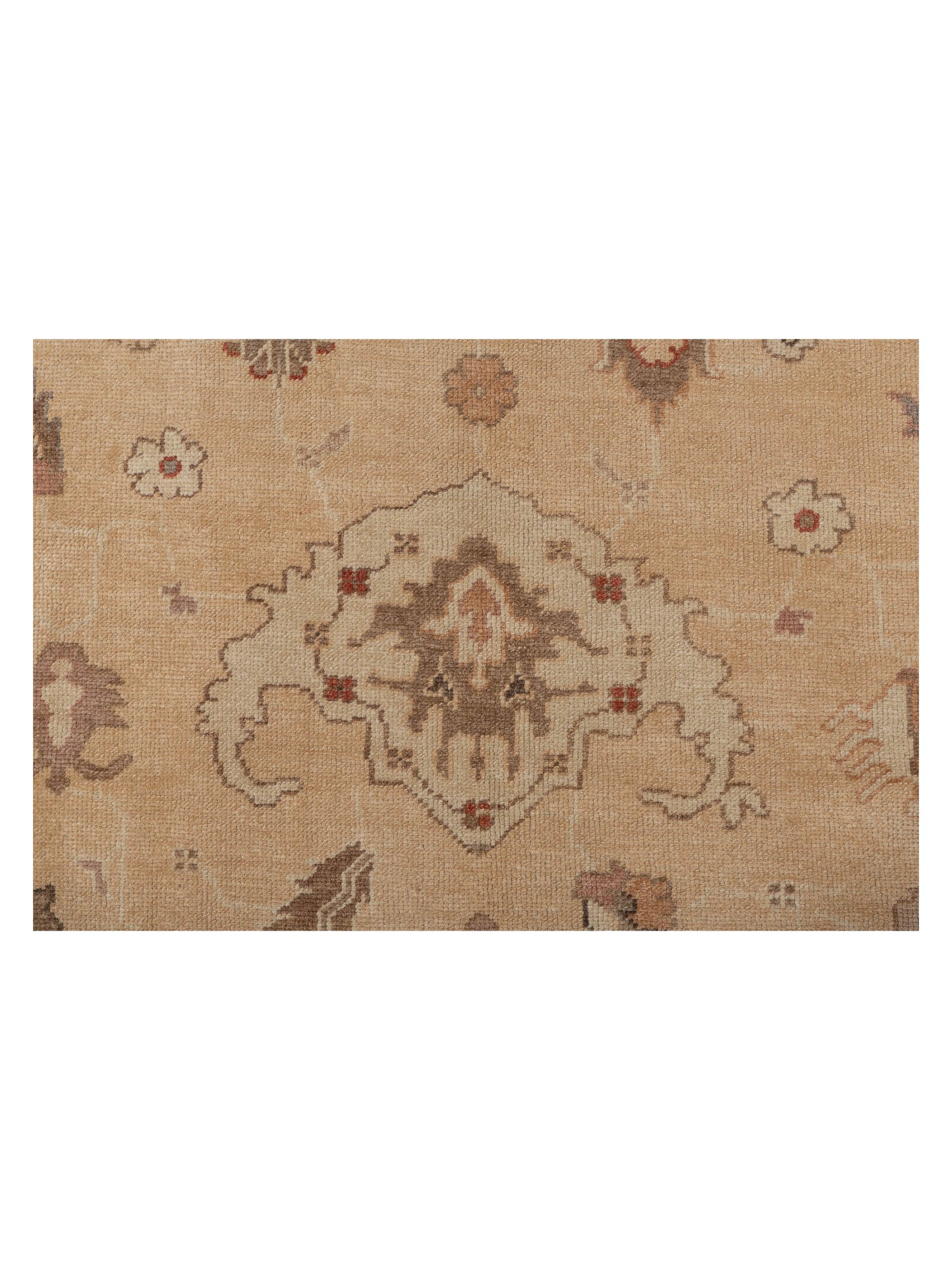 Oushak Gold Ivory 8.11x11.10 Hand Knotted Rug