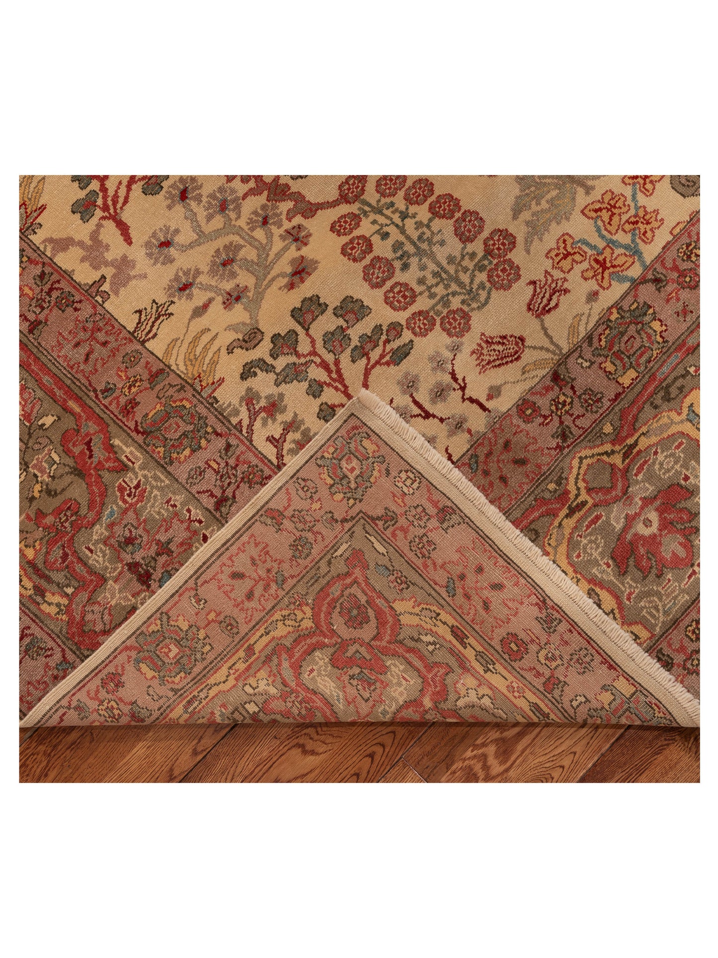 Antiqua Loom Ivory Green 10.3x13.9 Hand Knotted Rug