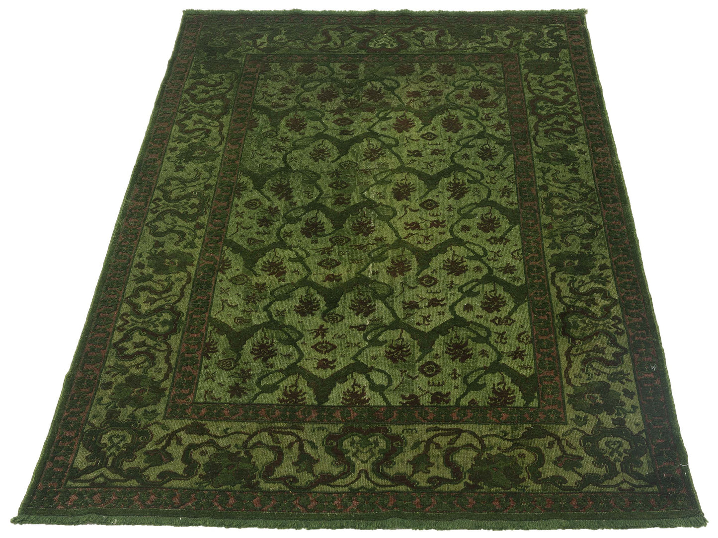 Vintage Green 5.1x7.6 Hand Knotted Rug