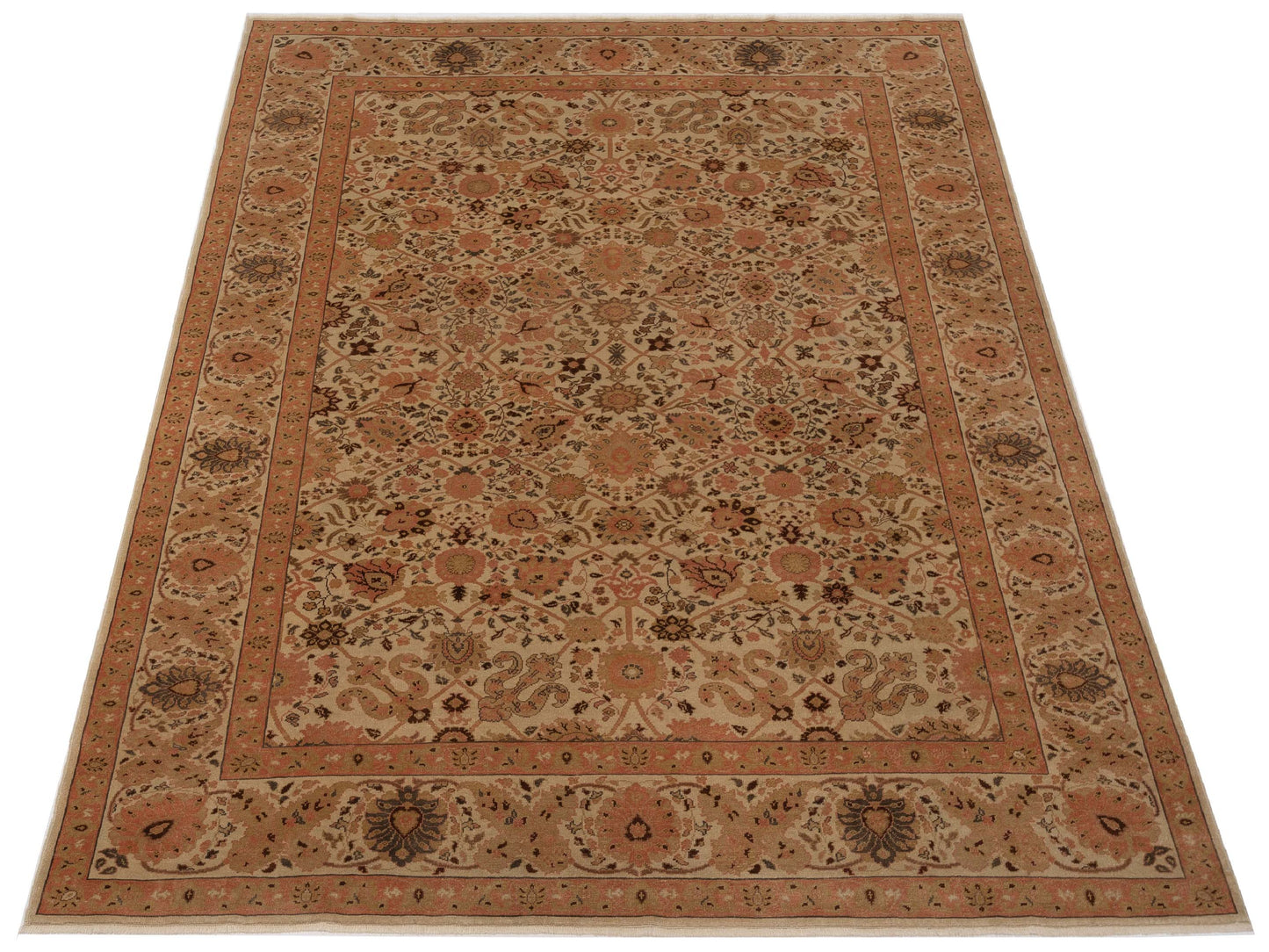 Antiqua Loom Ivory Ivory 9.4x12.6 Hand Knotted Rug