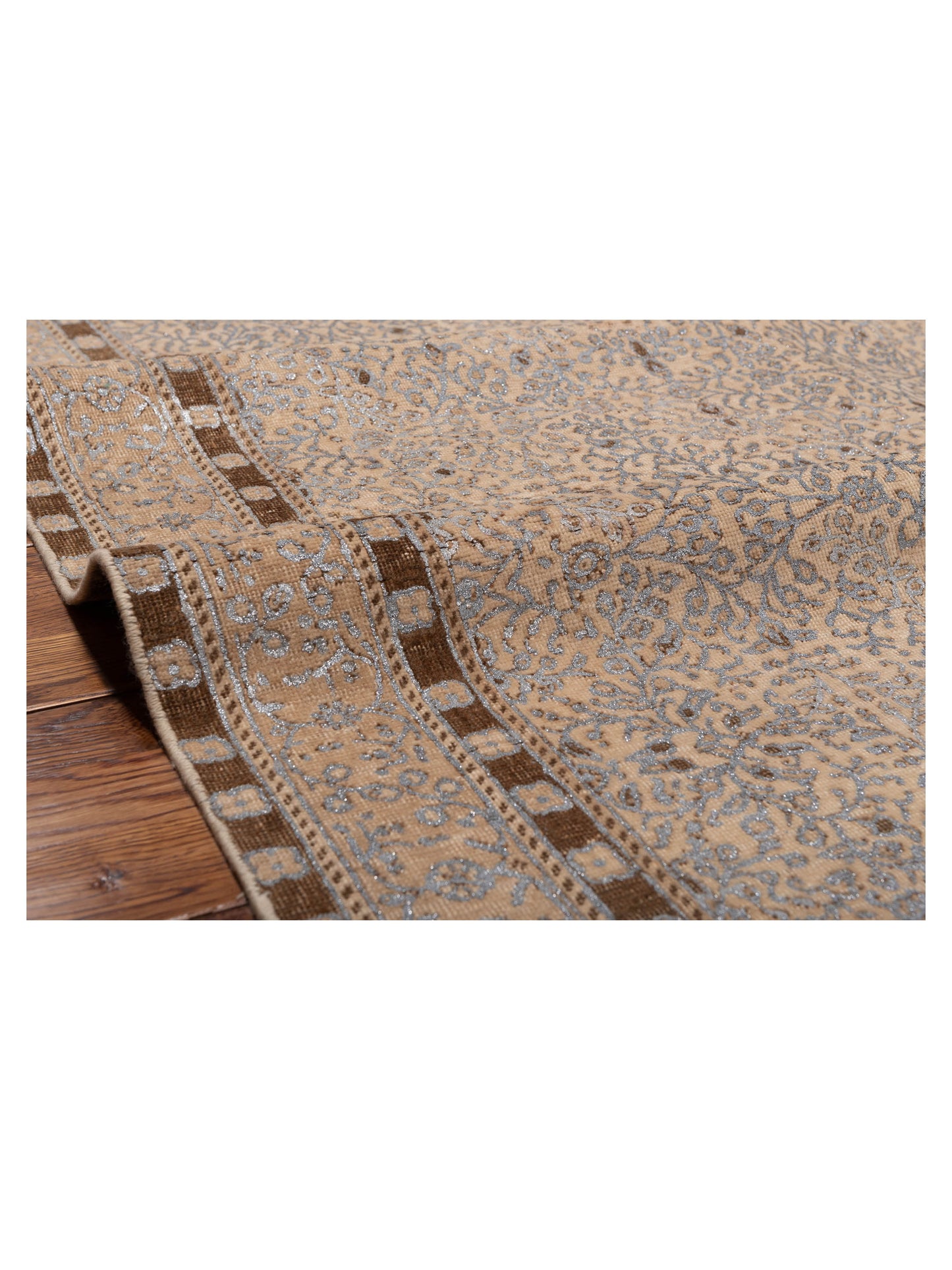 Vintage Beige 3.8x5.7 Hand Knotted Rug